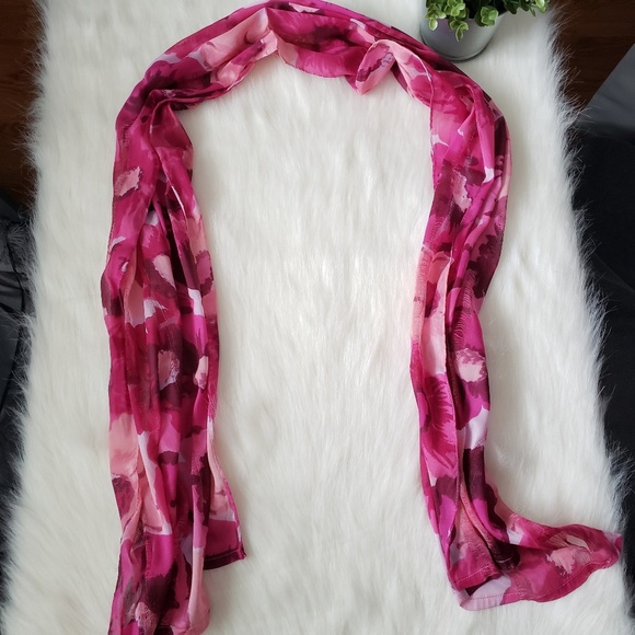 Pink Floral Scarf - Picture 1 of 6